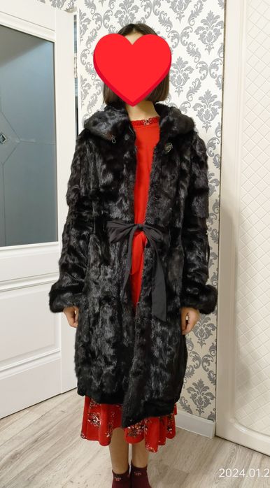 Шуба норковая (Турция) 42-46 разм. Чёрная Сост - идеал