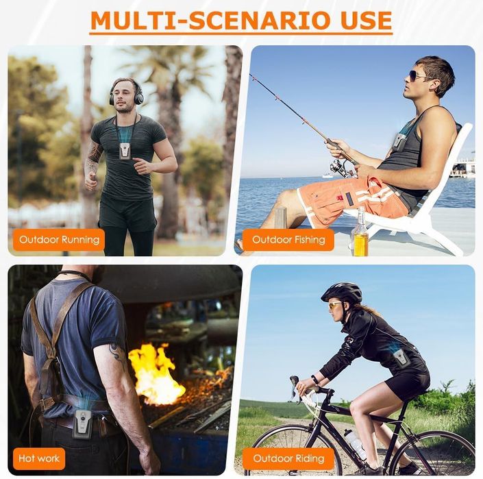 Ventilator portabil cu acumulator 12000mah, de gât,sigilat