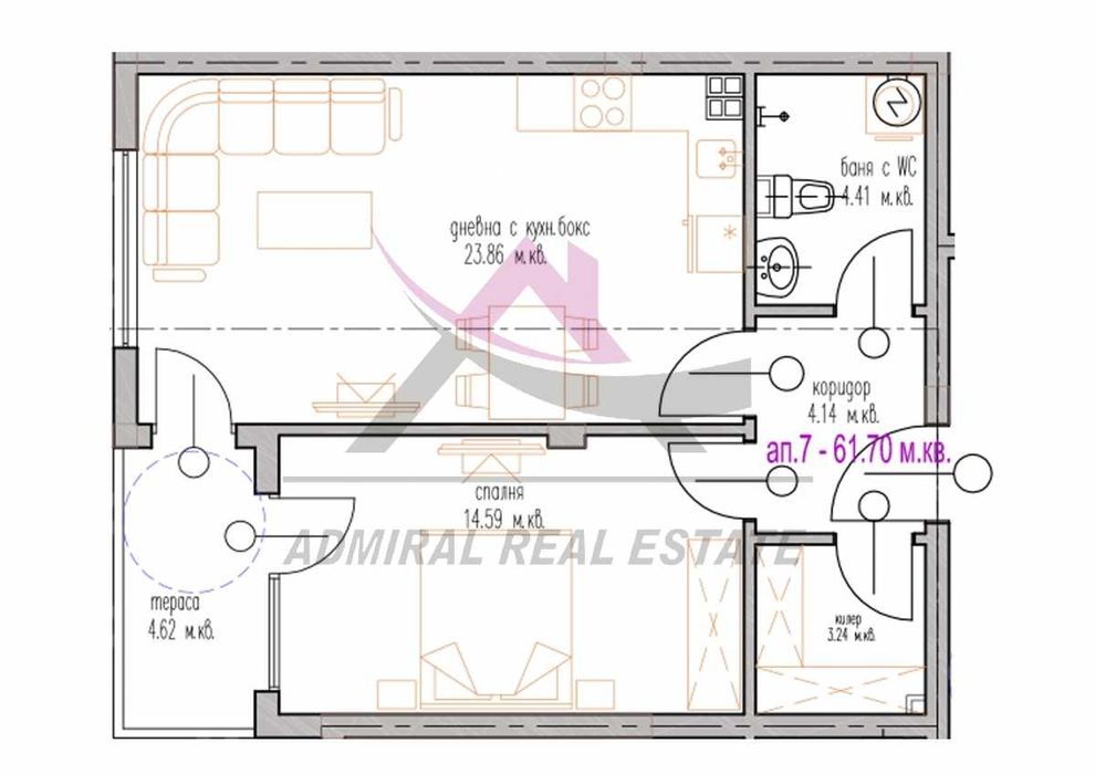 Продава се Двустаен апартамент в Варна, м-т Траката - 68 кв.м за 2059 €/кв.м - Снимка #2