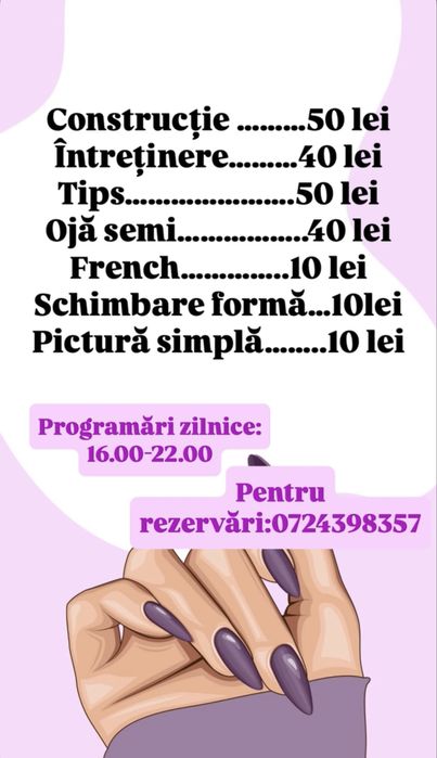 Unghii cu gel , 50 lei