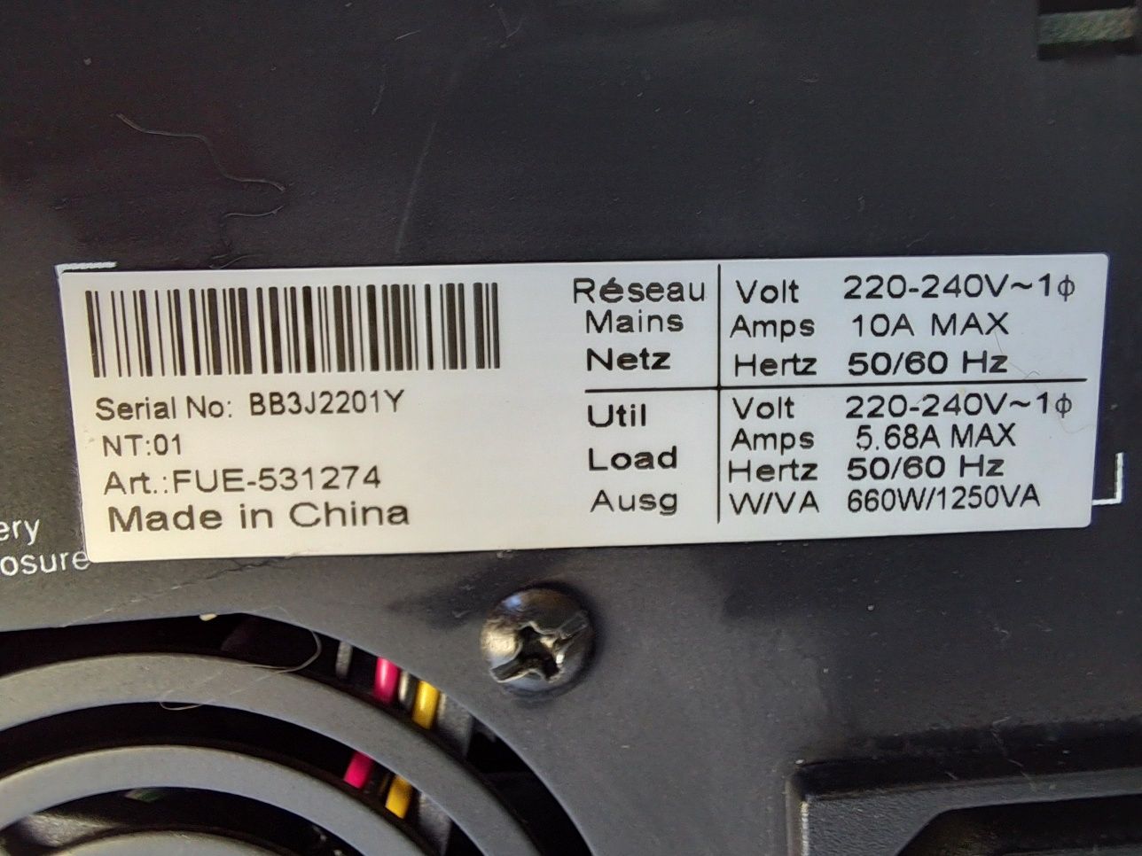 UPS MGE 660W 1250VA
