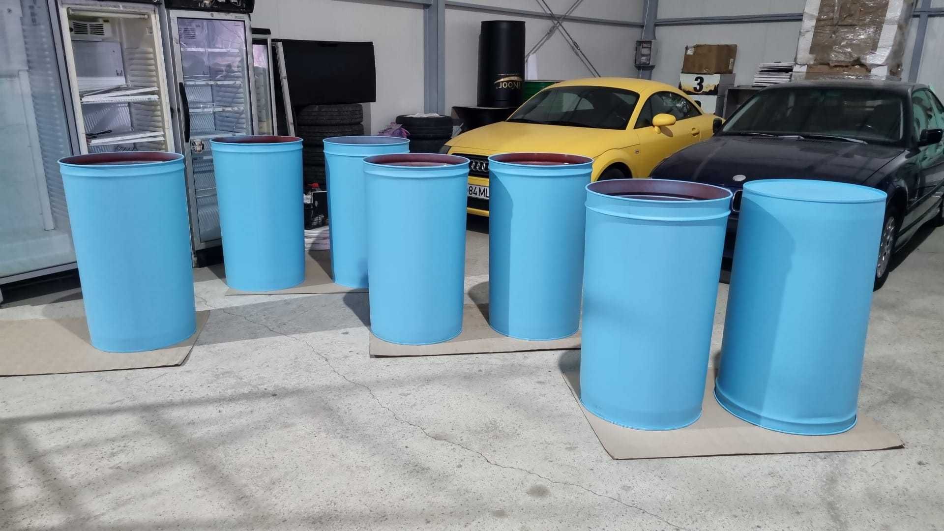 Butoi de tablă 220 litri cu colier metalic si capac