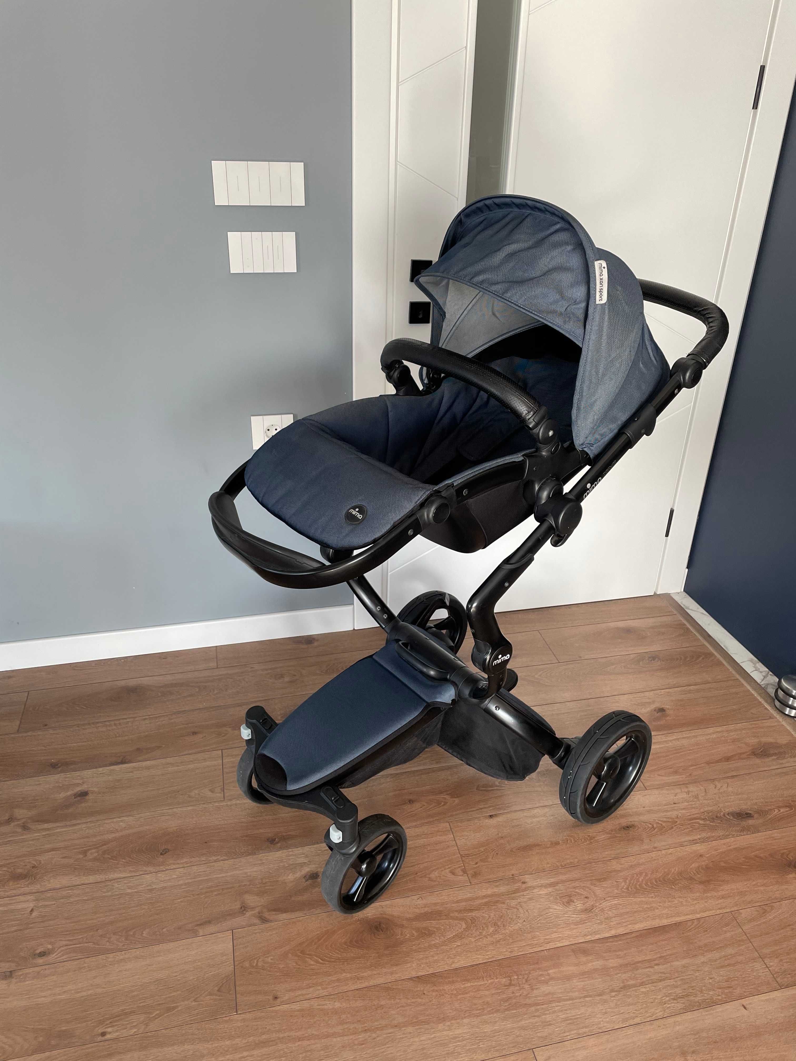 Mima Xari Sport Denim Black 2в1 - Бебешка Количка