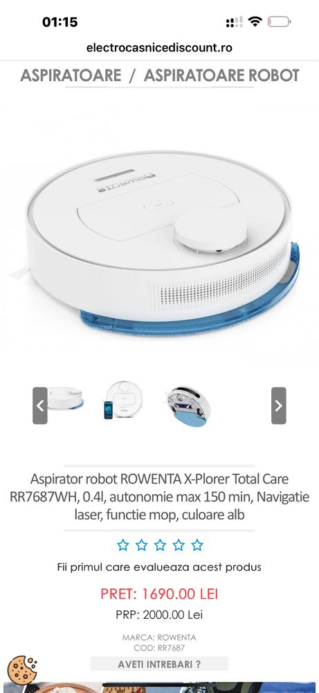 ROWENTA Aspirator robot TOTAL CARE RR7687WH