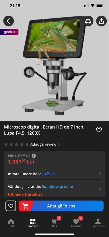Microscop digital 7 inch 16MPNOU + Card CADOU