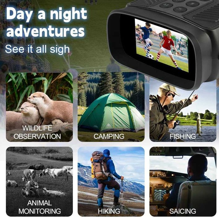 Binoclu cu vedere nocturnă în infraroșu 4K,32 GB, zoom8X,det mișcării