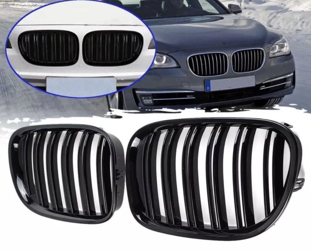 Set Grile Nari duble black negru lucios BMW M F01 F02 F03 F04 seria 7