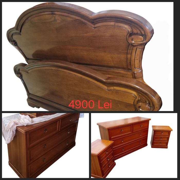Dormitor Baroc din Lemn Masiv Sculptat Manual