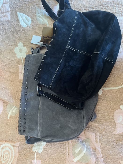 Чанти естествен велур