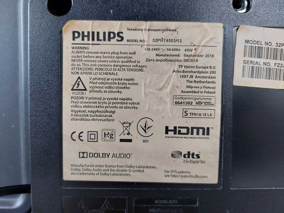 Televizor PHILIPS 32PHT4503 LED-se aprinde dar nu se vede imaginea