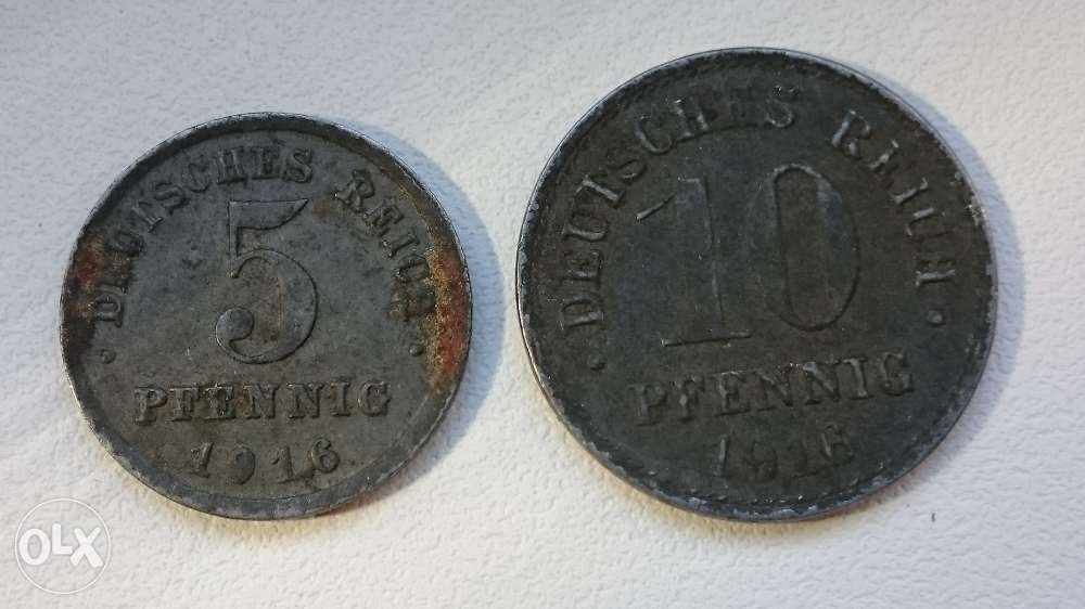 Monede 5 si 10 Pfennig 1916 Deutsches Reich