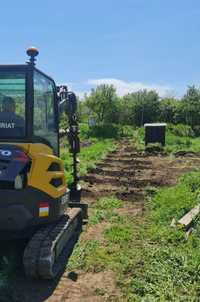 Executăm săpături.Miniexcavator de închiriat,burghiu,foreză