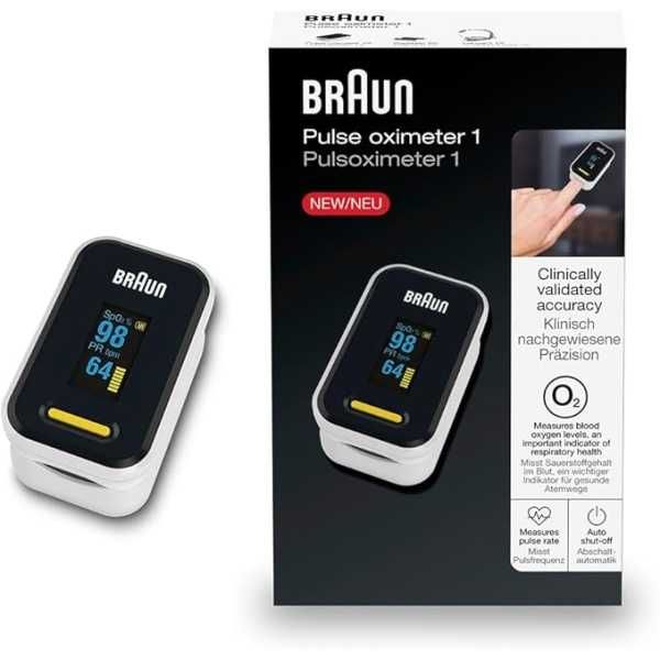 Пулсоксиметър Braun, Бял/черен