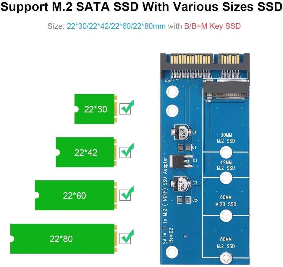 Адаптер за M.2 (M2) SSD към 2.5" SATA 3.0 конектор + Гаранция