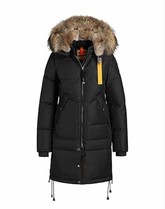 Дамско пухено яке Parajumpers с качулка естествен косъм