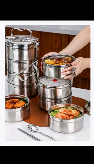 Caserola prânz inox stivuibila 2 etaje