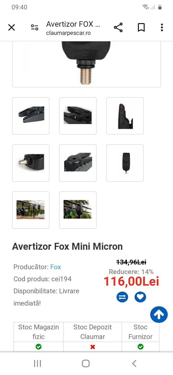 Set 3 avertizori fox mini micron: rosu, verde si albastru