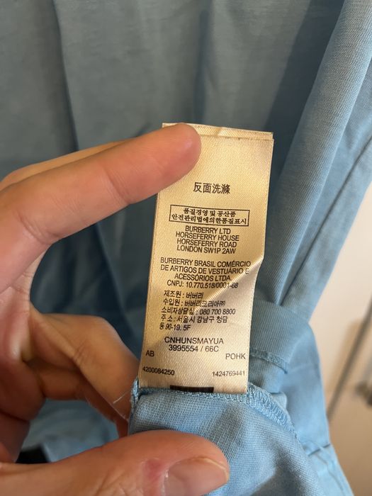 Tricou Burberry baby blue autentic