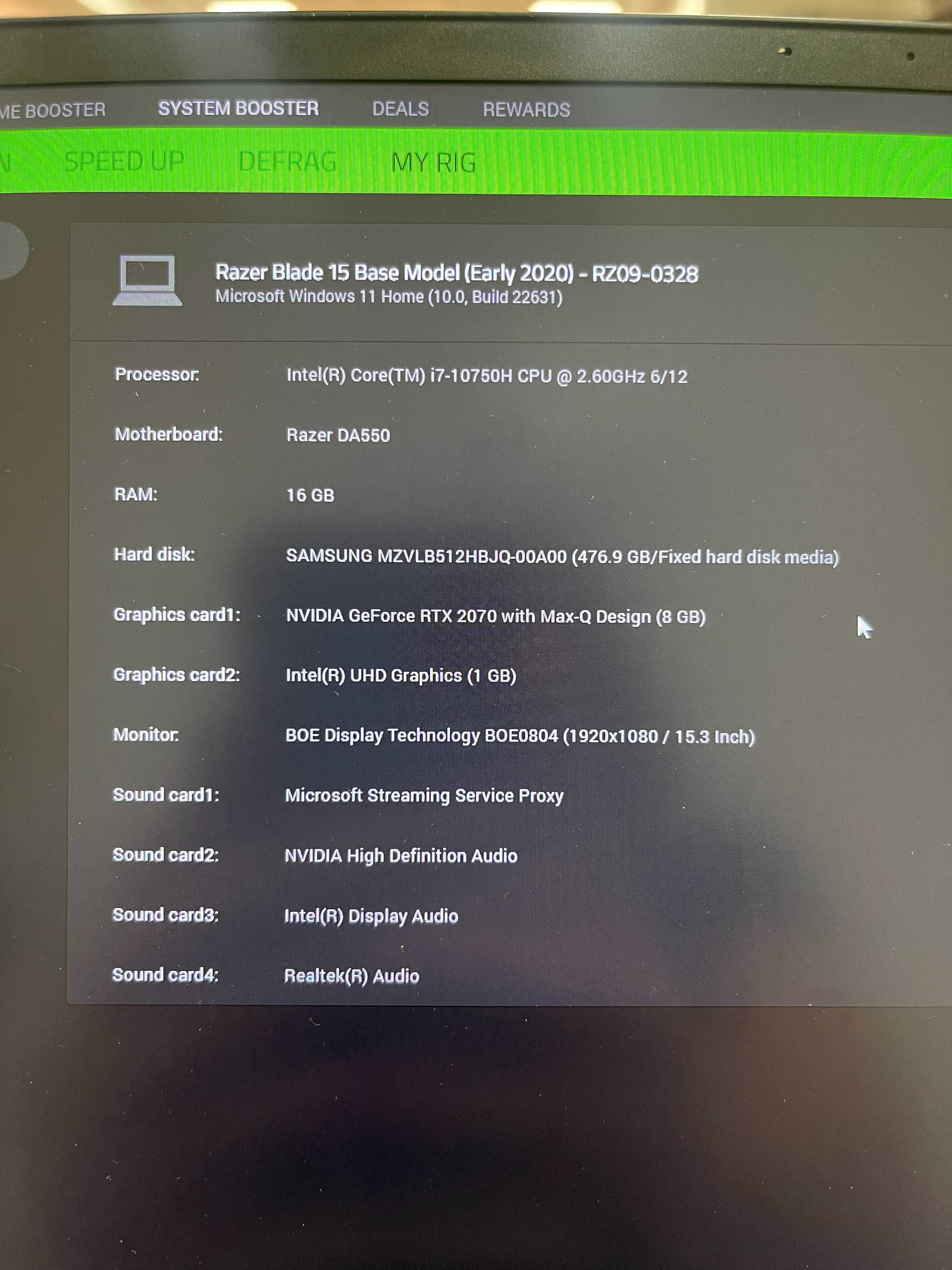 Razer Blade 15 Base Model (Early 2020) - RZ09-0328