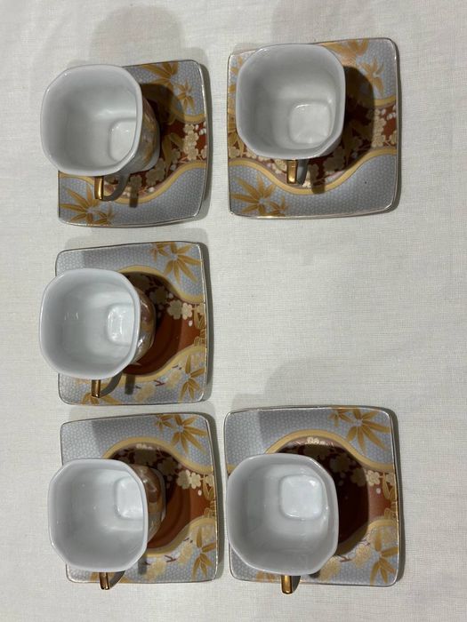 Чайный набор YAMASEN Япония на 5 персон. С 24 каратным золотом.