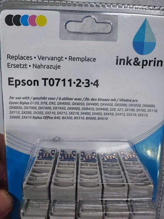 Set 5 cartușe cerneală compatibile Epson T0711-T0714, cu chip