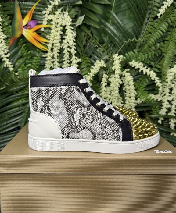 Christian Louboutin High Animal Print Gold