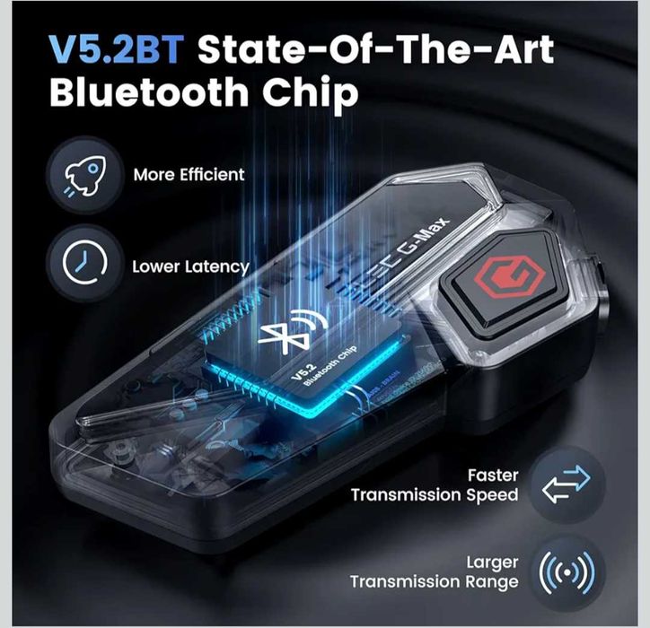 Gearelec G-MAX Bluetooth слушалки за мотоциклетна каска V5.2BT