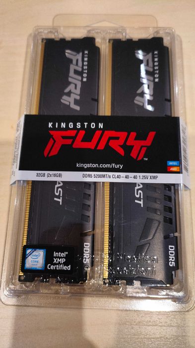 RAM памет KF556C36BBEK2-32, 32 GB DDR5 5600 Mhz KIT, Fury, Heatsink