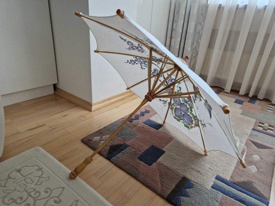 Umbrela decorativa/creativa, din lemn, canvas, traditionala din Asia,