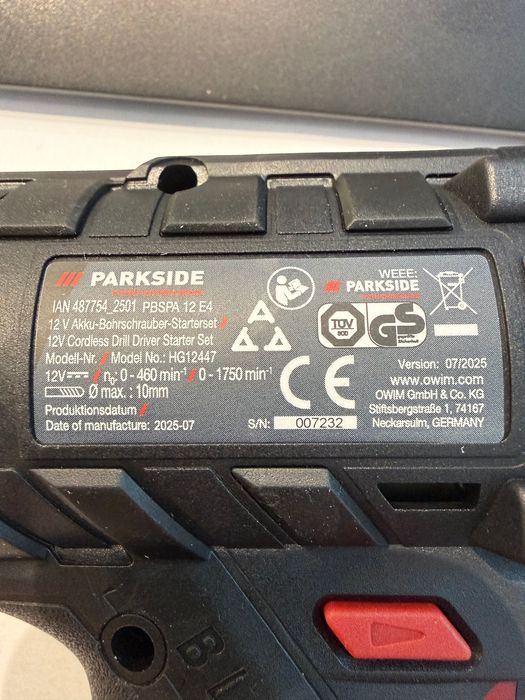 Parkside performance bormasina filetanta 12v- 35 nm Livrare la 5 ron