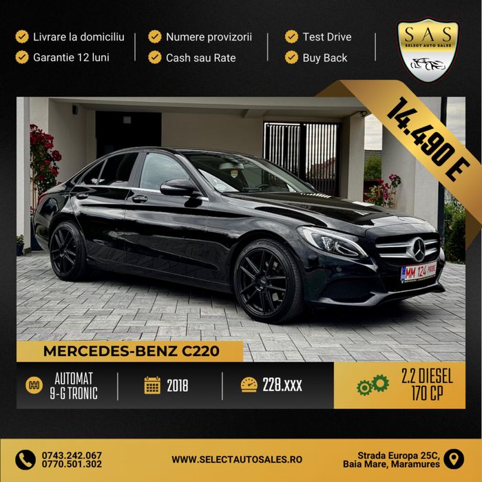 Mercedes C class c220 w205 / sedan / 2018/ 9g-tronic / cash sau rate