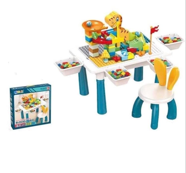 Детска масичка с конструктор  и столче