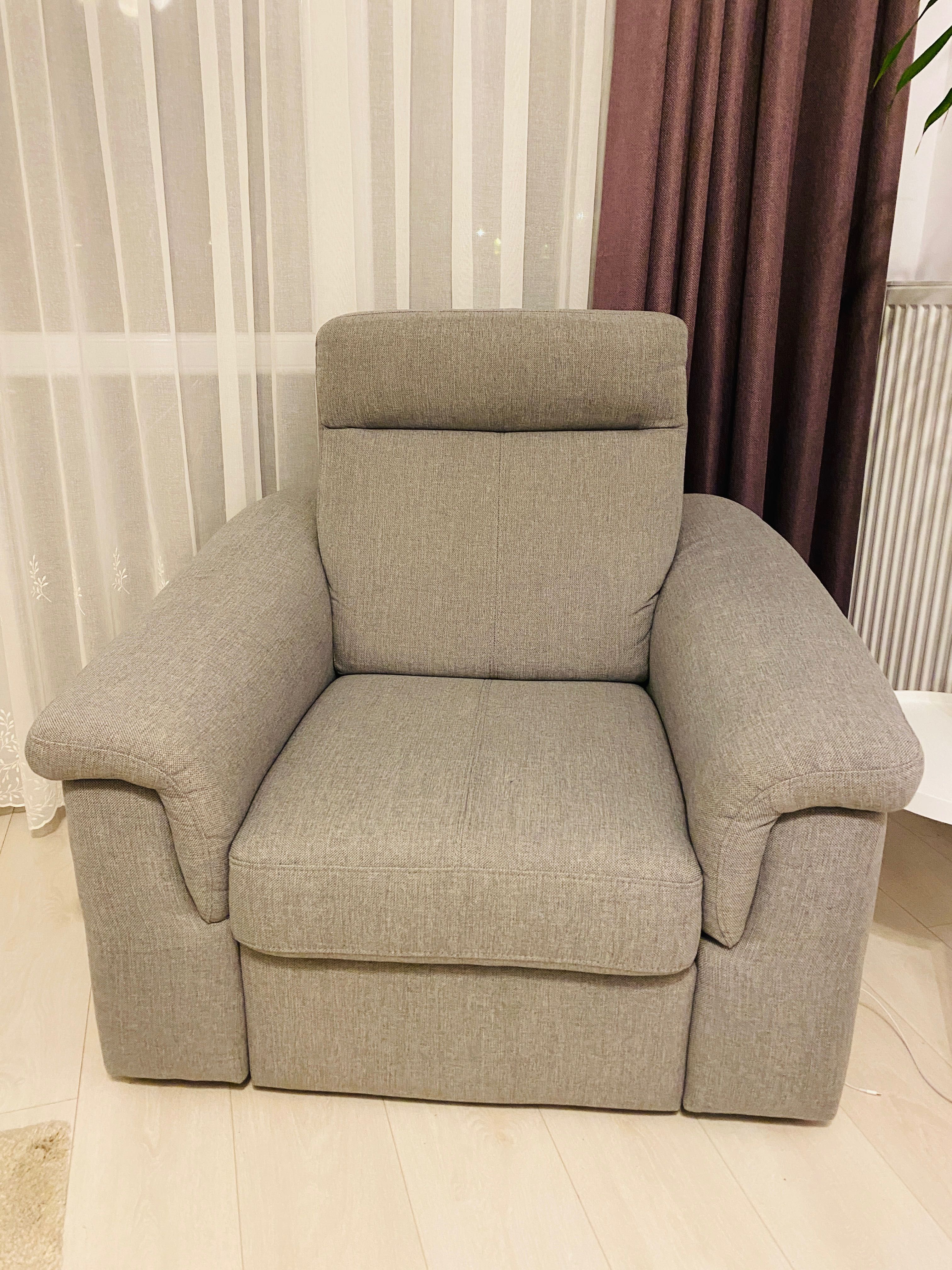 Canapea de două locuri cu recliner electric+ fotoliu cu recliner