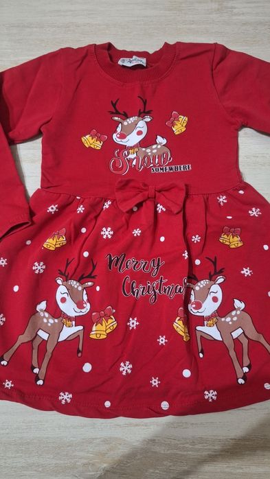 Коледна рокличка по етикет за 6-7 годинки