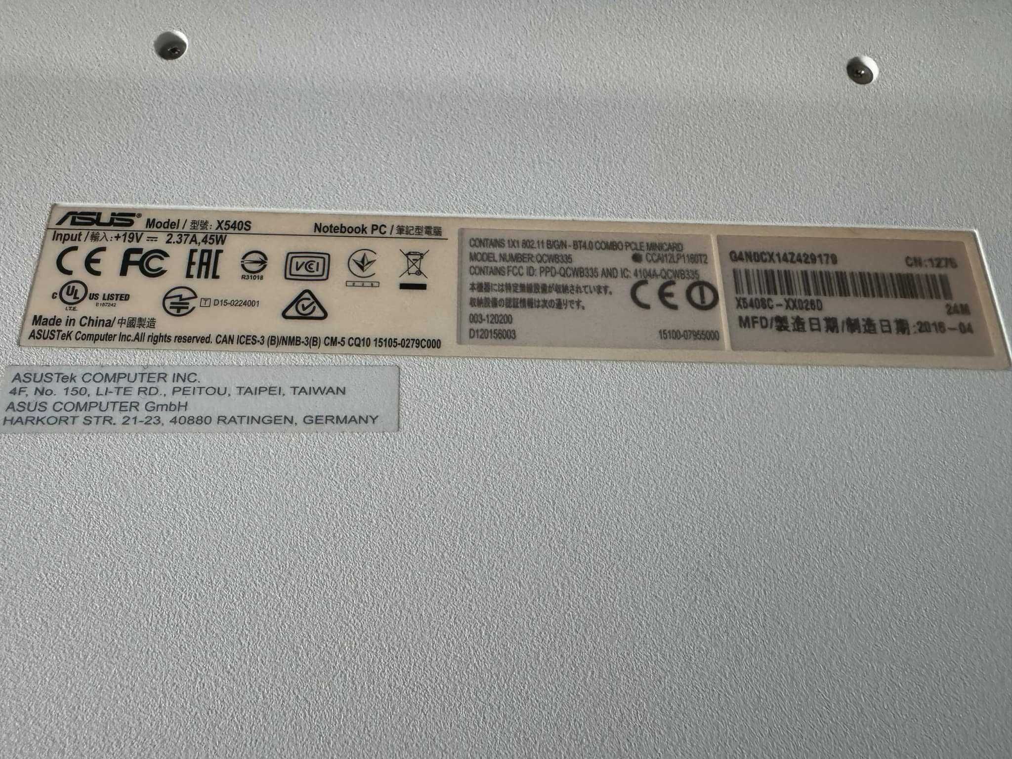 Продавам лаптоп Asus x540s