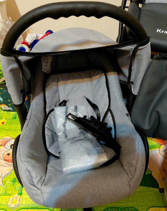 Carucior Krausman 3 in 1, Gri, bonus: cântar baby