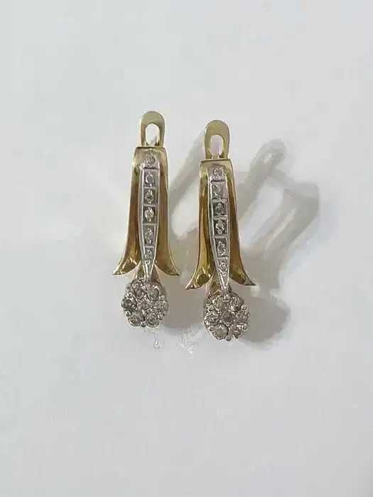 Серьги жёлтое золото с бриллиантами