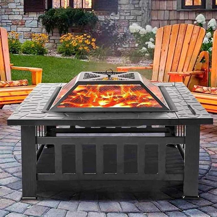 Нова 3в1 маса 'Fire Pit' - BBQ, ледарка, огнище за външна тераса скара