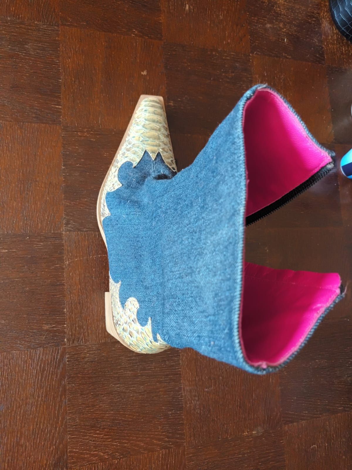 Botine 41, crocodil, jeans, purtate