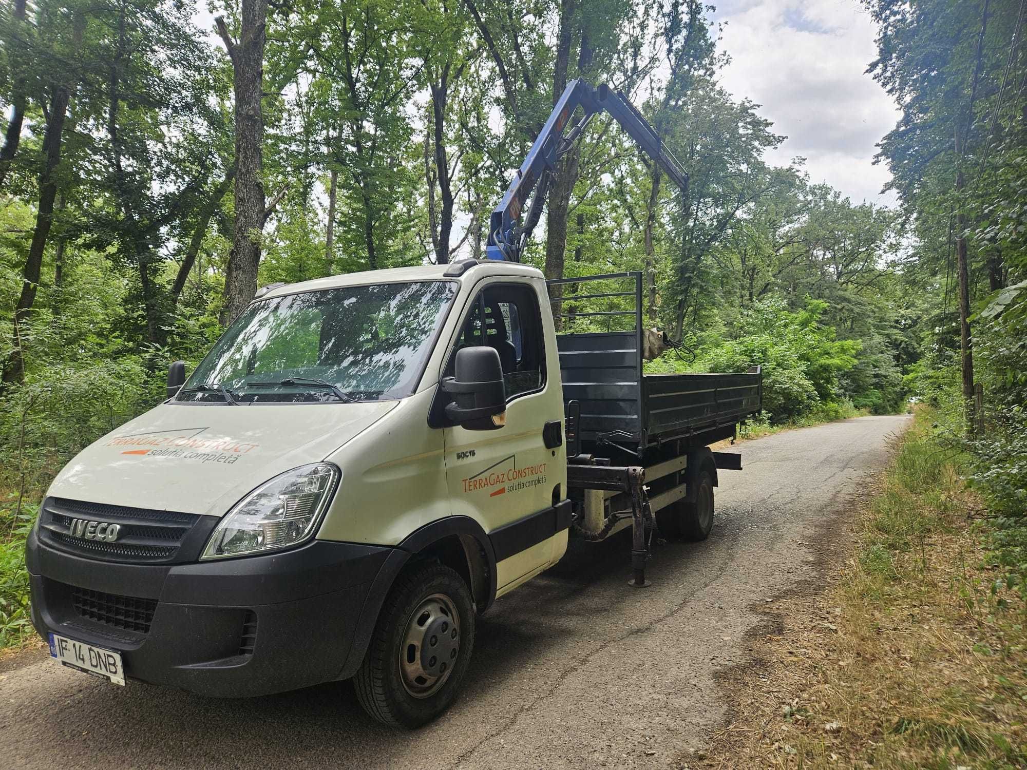 Iveco daily 50C15 cu macara si basculabil pe 3 parti