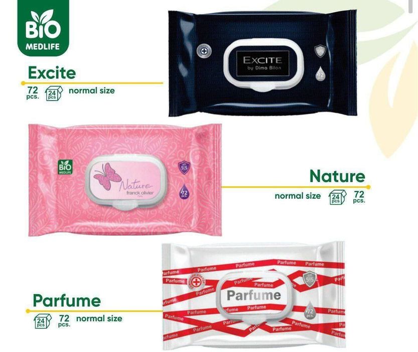 Nam salfetkalar.  Namligi xidi zor. Optim. Spirtsiz firmaniki.