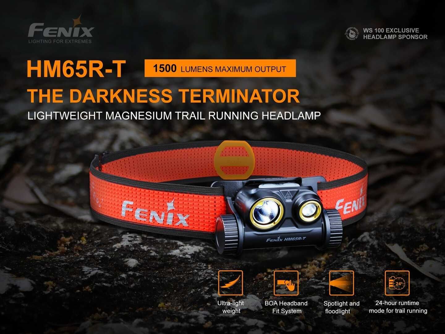 Высококачественный мощный фонарь  FENIX HM65R-T