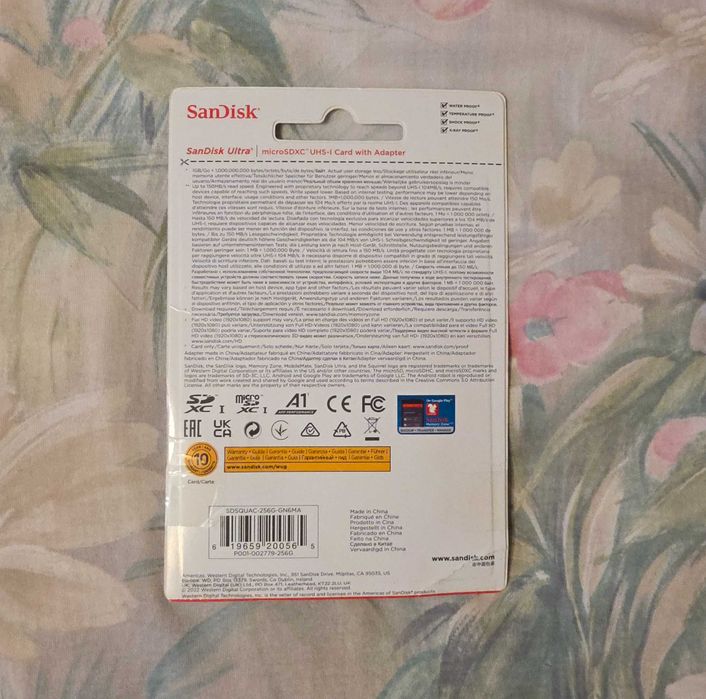 Card de memorie SanDisk Ultra microSDXC, 256GB, 150MB/s, Class 10, nou