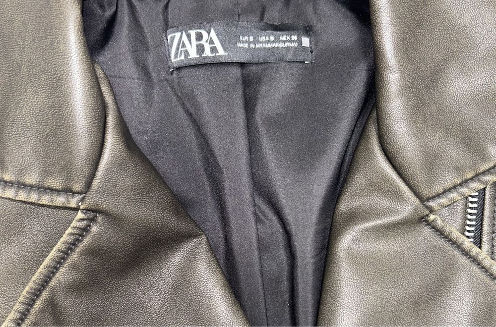 Zara oversized leather jacket