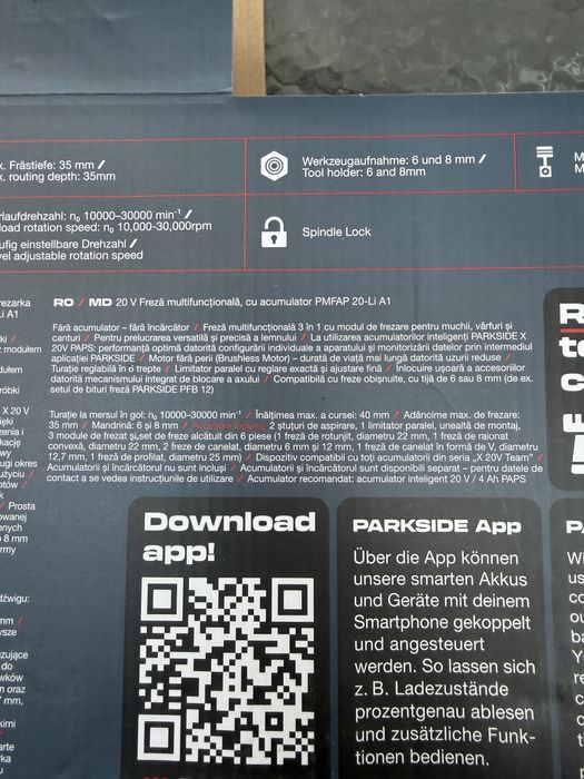 Freza Parkside performance 20v