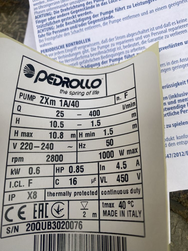 Pedrollo насос