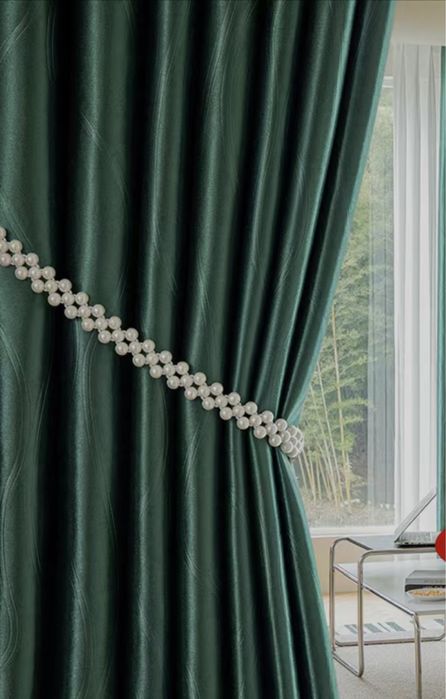 Шторы новые блэкаут изумруд шелк атлас портьеры высота 3,1 м