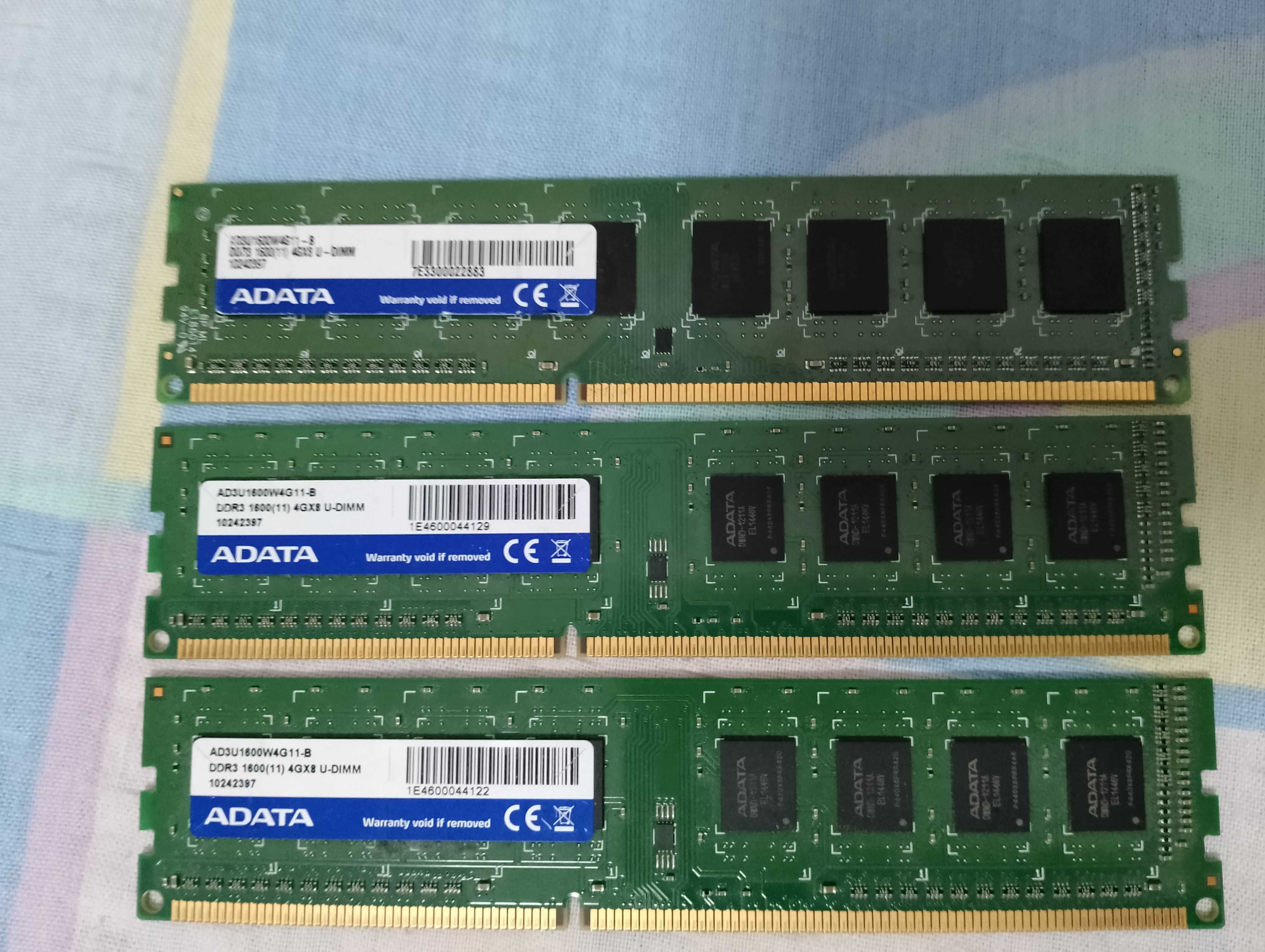 A-DATA ddr3 3x4gb. 1600mhz.