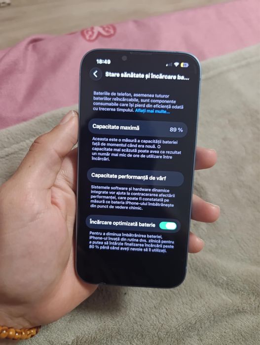 iPhone 14 Blue 89% baterie