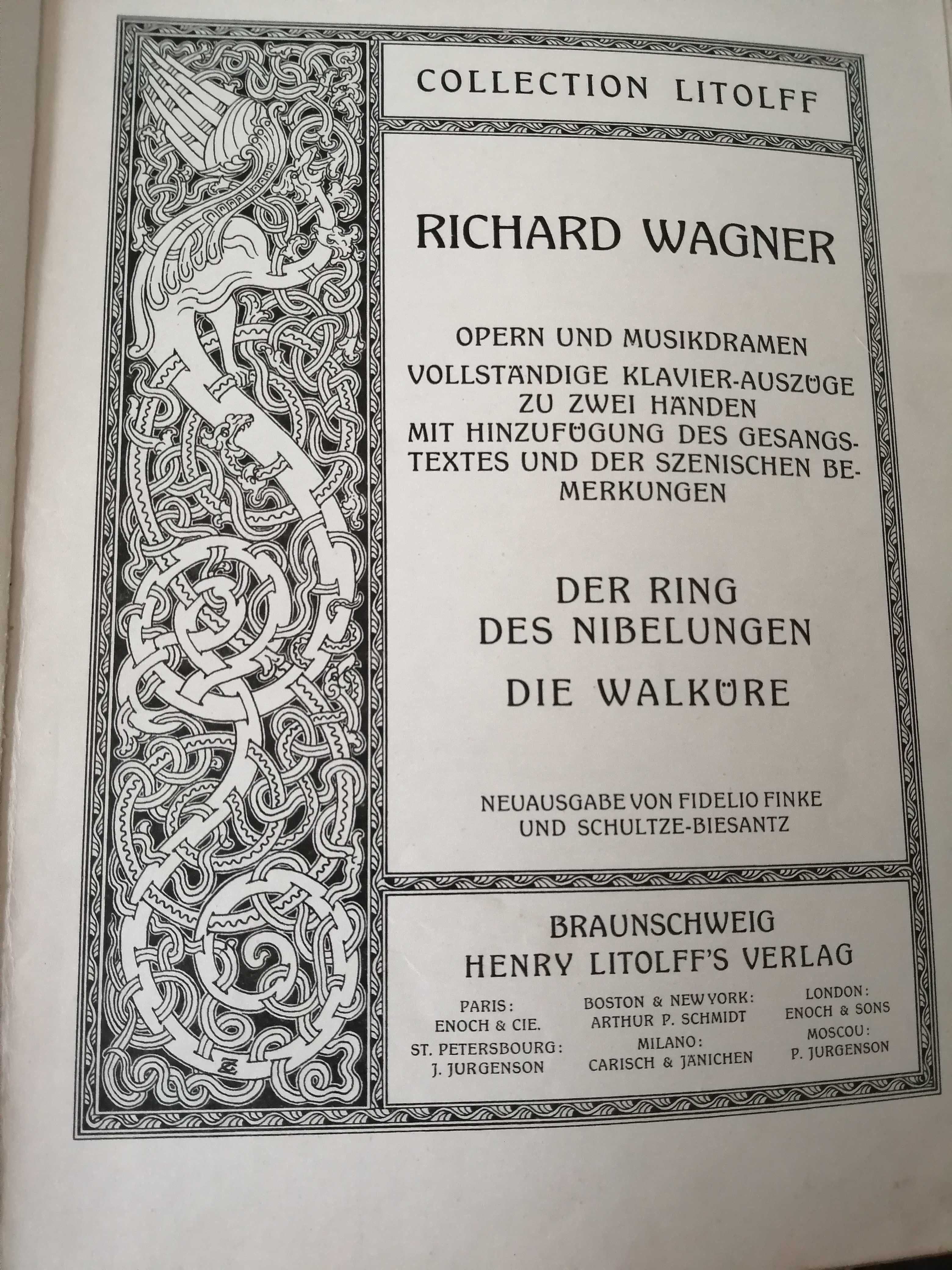 R.WAGNER-WALKUR – cu acompaniament de pian pentru 2 miini